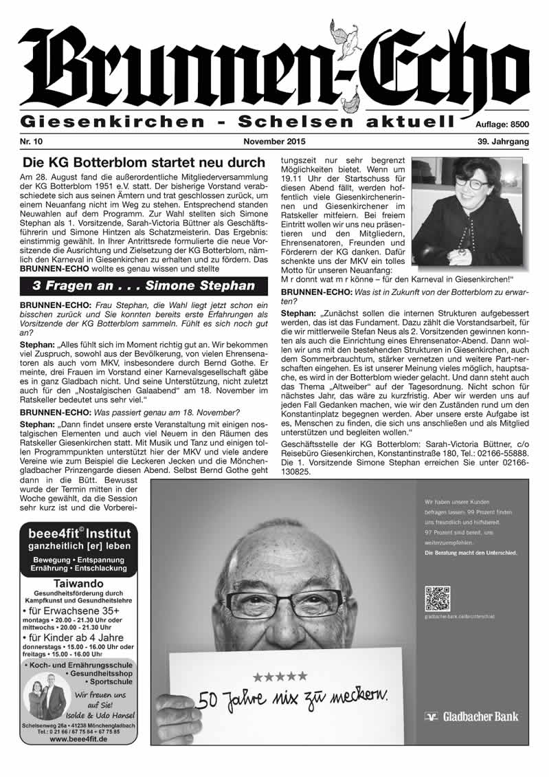 Brunnen-Echo Ausgabe 10 - November 2015