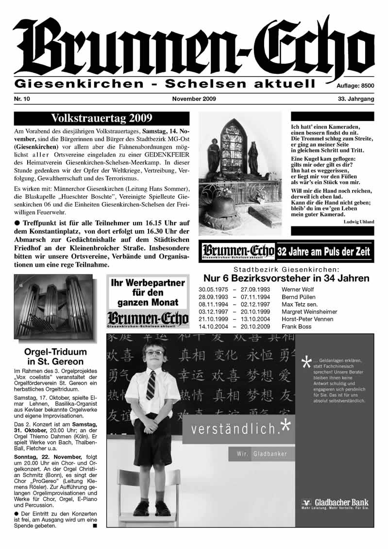 Brunnen-Echo Ausgabe 10 - November 2009