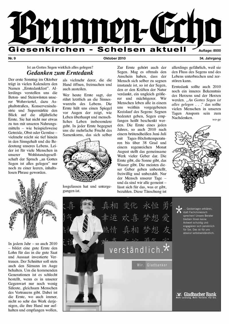 Brunnen-Echo Ausgabe 9 - Oktober 2010