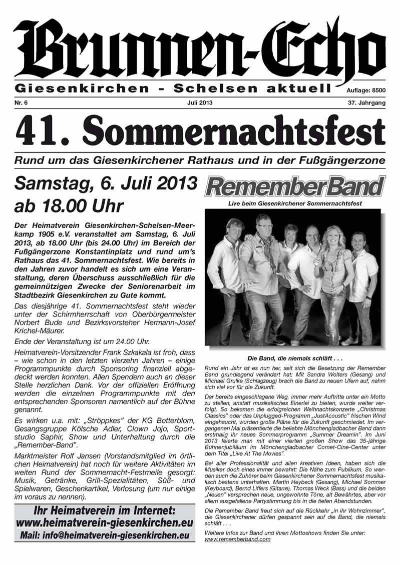 Brunnen-Echo Ausgabe 6 - Juli 2013